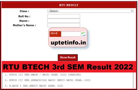 rtu result 2022.